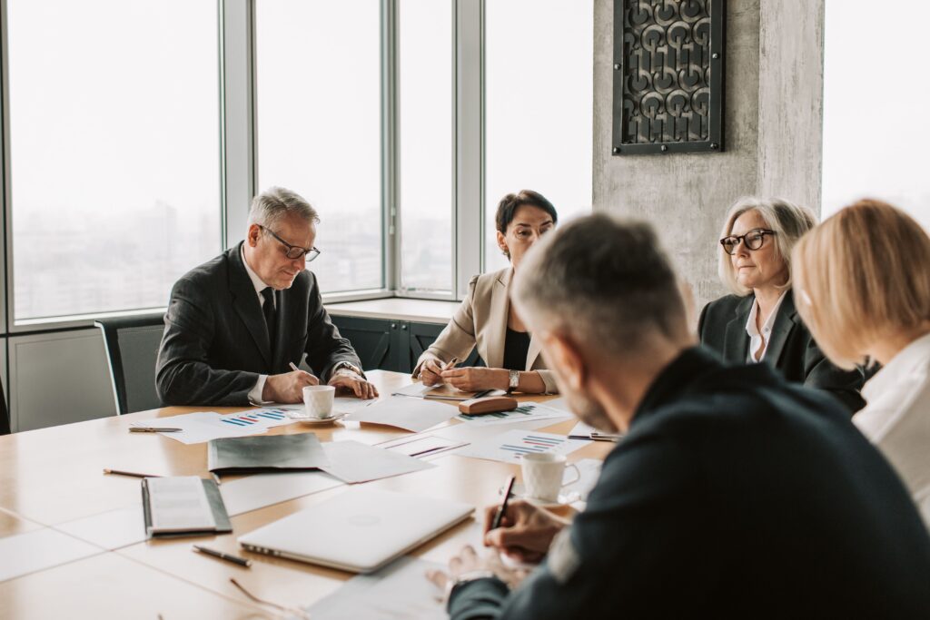 People in a meeting.